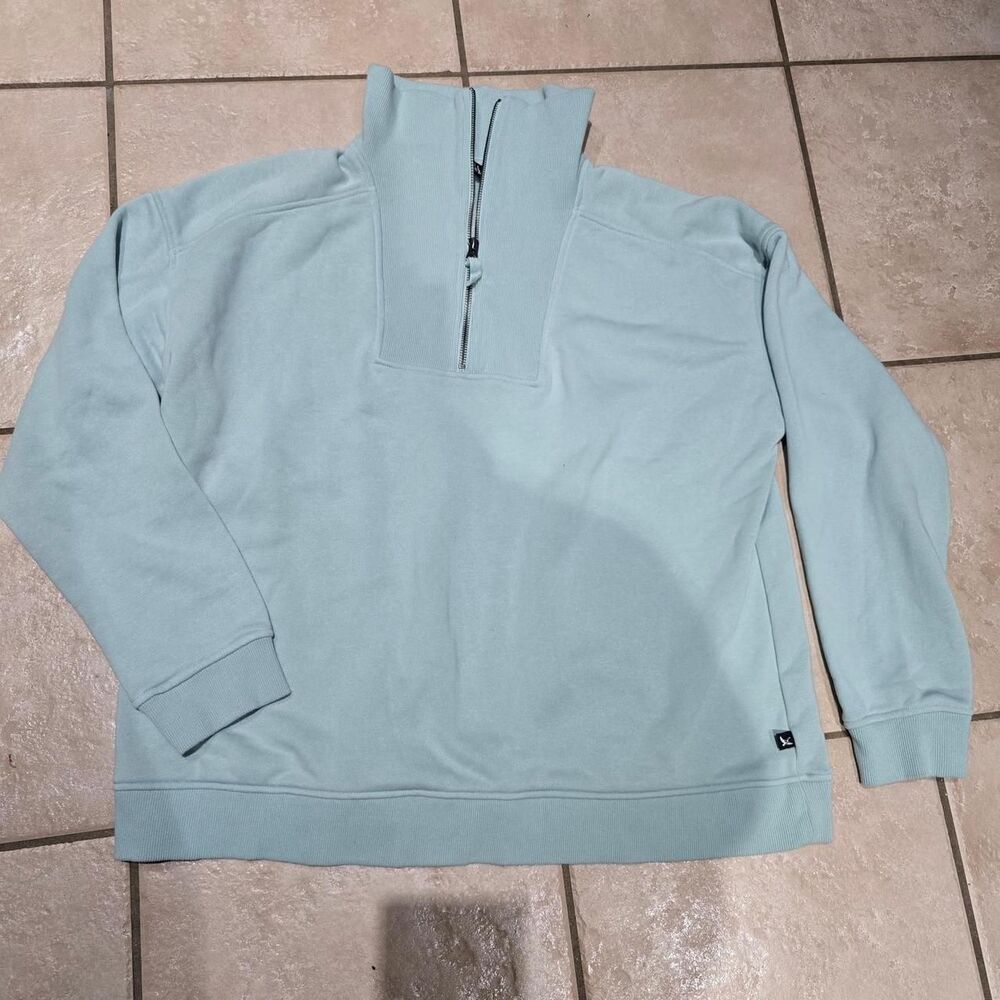 Eddie Bauer women's blue green quarter zip sweatshirt size XL #outdoor #hiking